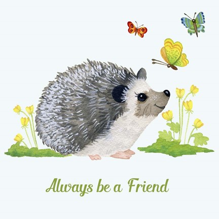 Framed Forest Friends - Hedgehog Print