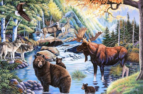 Framed North American Wildlife Print