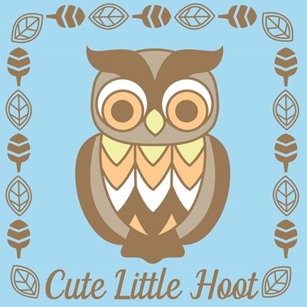Framed Cute Little Hoot Boy Print