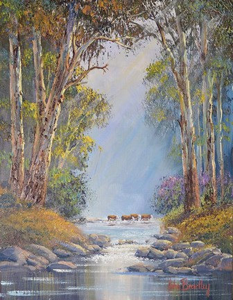 Framed Misty Morning Barrington Print