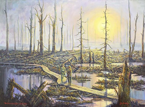 Framed When the Guns Have Fallen Silent 1918 Print