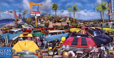 Framed Malibu Surf Bar Print