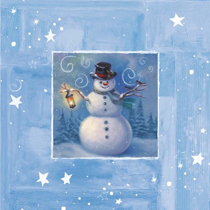 Framed Ice Box Snowman Print