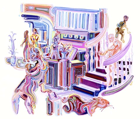 Framed Panther in the Lobby Print