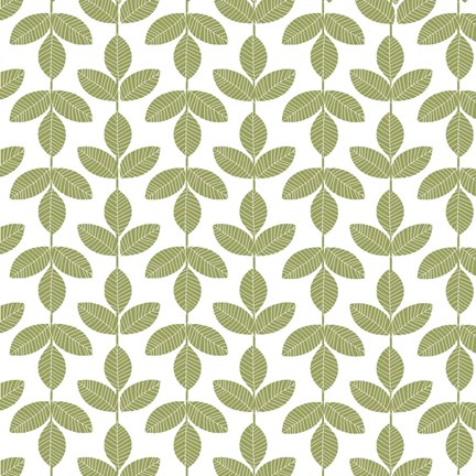 Framed Allover Leaf Pattern Green Print