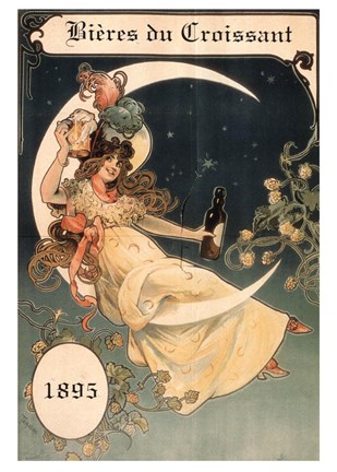 Framed Bieres du Croissant Print