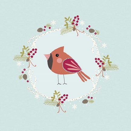 Framed Winter Bird Print