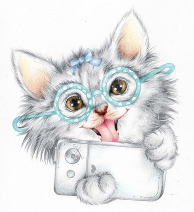 Framed Selfie Kitten Print