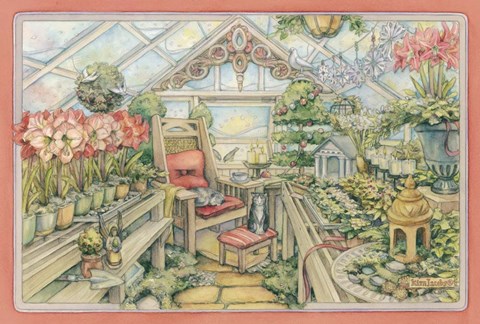 Framed Christmas Greenhouse Print