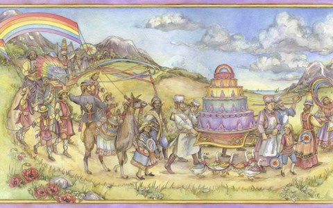 Framed Princess Rosie&#39;s Rainbow Parade Print