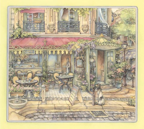 Framed Sidewalk Cafe Print