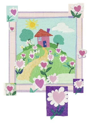 Framed Home Hearts Collage Print