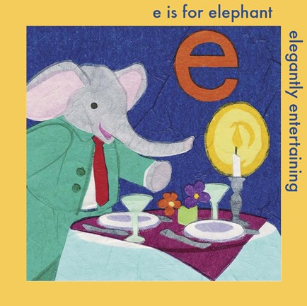 Framed E is For Elephant Print