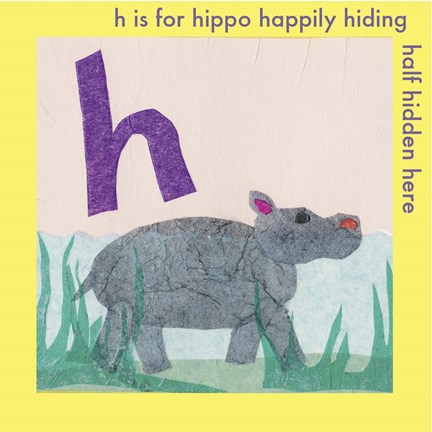 Framed H is For Hippo Print