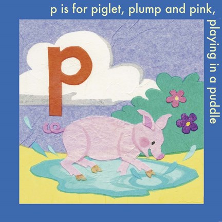Framed P is For Piglet Print