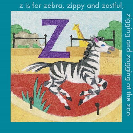 Framed Z is For Zebra Print