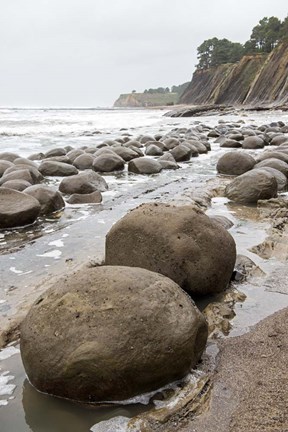 Framed Boulder Strewn Beach Print