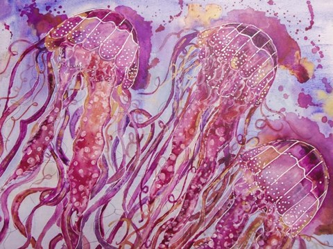 Framed Pink Jellyfish Print