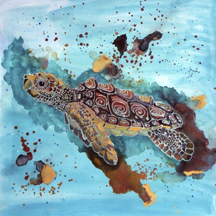Framed Tortuga Gold Print