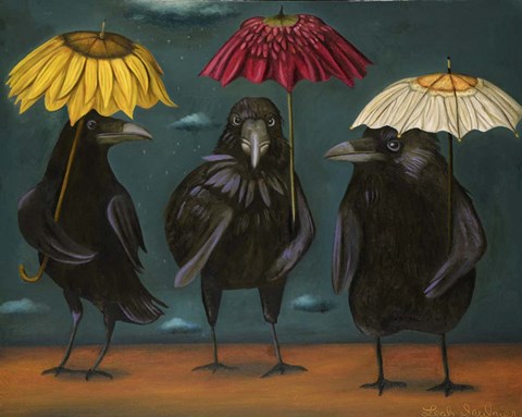 Framed Ravens Rain Print