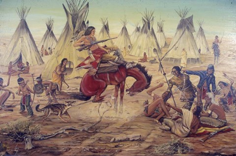 Framed Indian Bronco Print