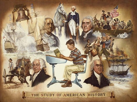 Framed Study of Americana History Print