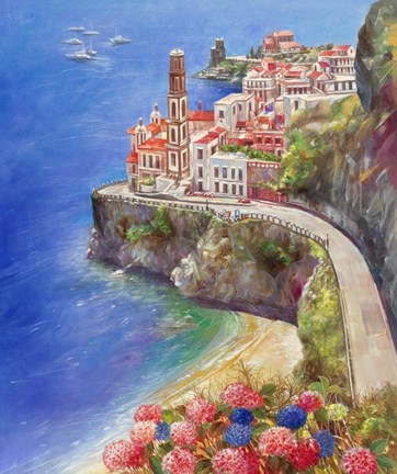 Framed Mediterranean Town II Print