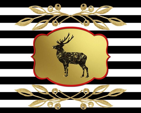 Framed Gold Hello Beautiful Deer Print