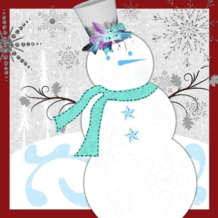 Framed Christmas Snowman 1 Print