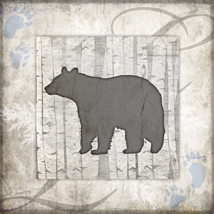 Framed Decorative Lodge Bear 2B Print