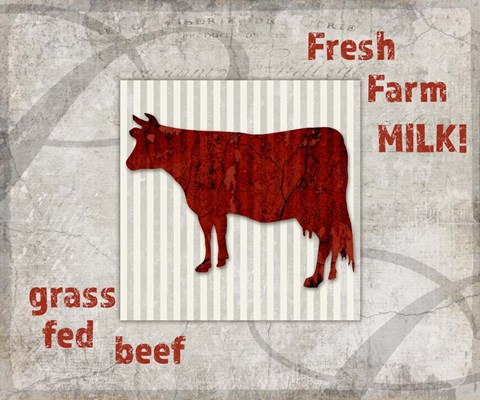 Framed Decorative Pattern Farm Fresh Beef Print