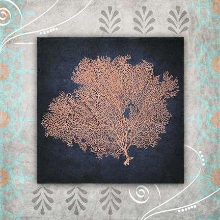 Framed Decorative Sea Leaf 2 Print