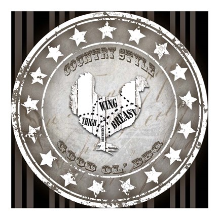 Framed Good Ol&#39; BBQ Square Chicken Print