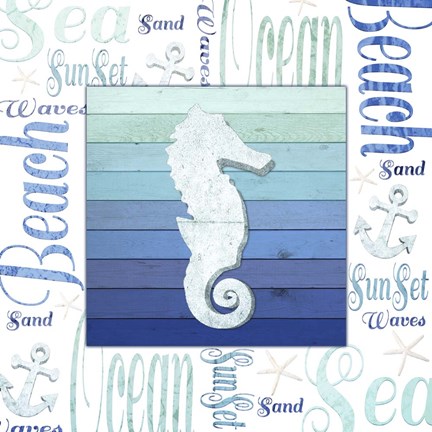 Framed Gypsy Sea Blue 3 Print