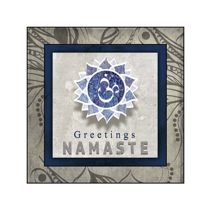 Framed Chakras Yoga Tile Namaste V1 Print