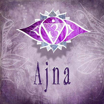 Framed Chakras Yoga Ajna V3 Print