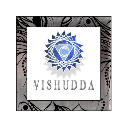 Framed Chakras Yoga Framed Vishudda V1 Print