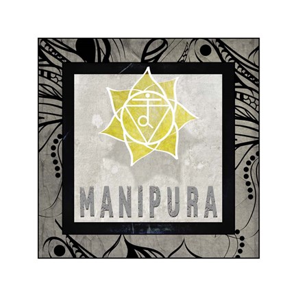 Framed Chakras Yoga Tile Manipura V2 Print