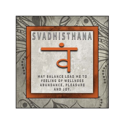 Framed Chakras Yoga Tile Svadhisthana V4 Print