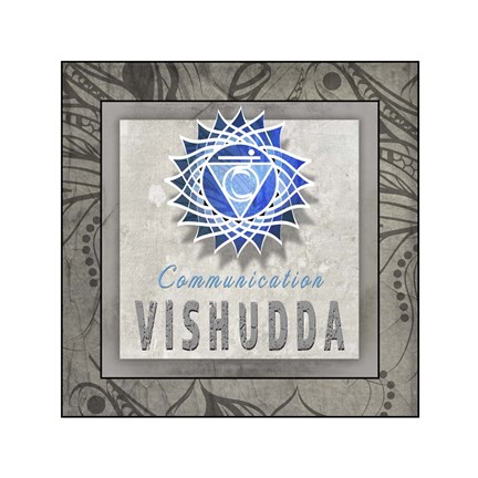 Framed Chakras Yoga Tile Vishudda V3 Print