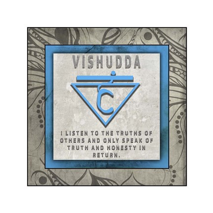 Framed Chakras Yoga Tile Vishudda V4 Print