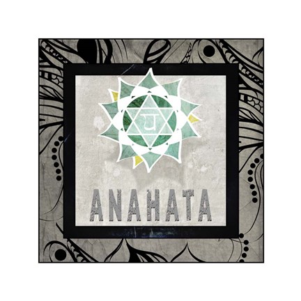 Framed Chakras Yoga Tile Anahata V2 Print