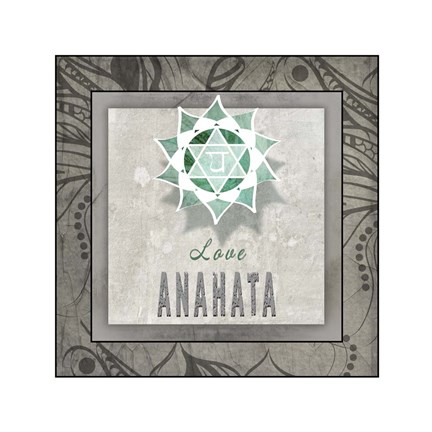 Framed Chakras Yoga Tile Anahata V3 Print
