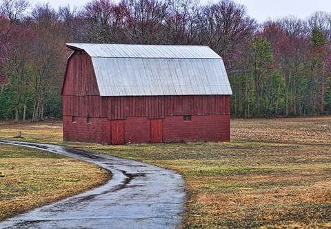 Framed Red Barn Print