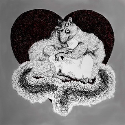 Framed Squirrel Love Print