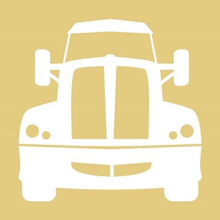 Framed Front View Trucks Set II - Yellow Print