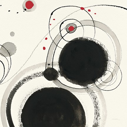 Framed Planetary III with Red Print