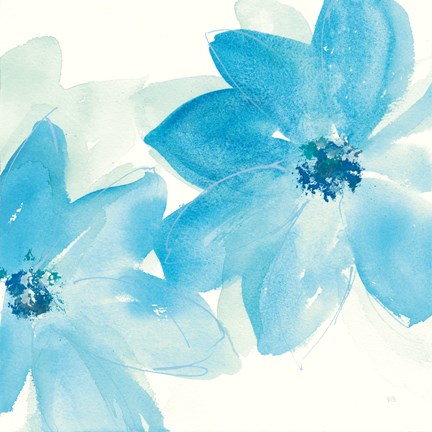 Framed Aqua Mint Clematis II Print