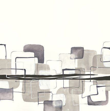 Framed Placid Boxes I Print