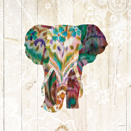 Framed Boho Paisley Elephant III Print